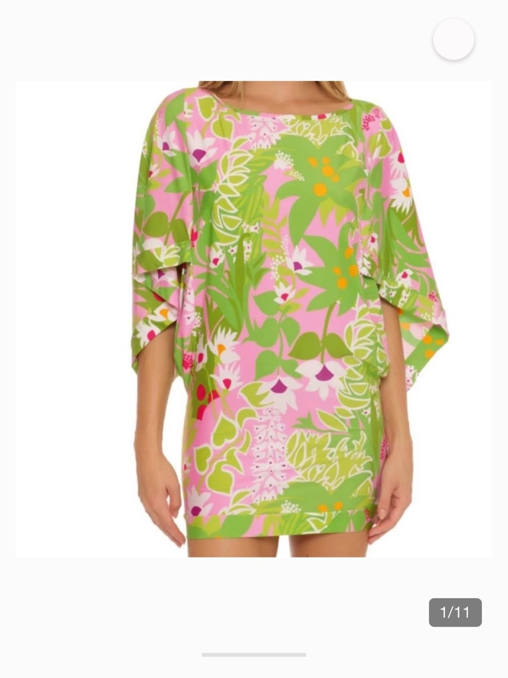 Trina Turk Pink and Green Floral Swim Coverup